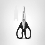 KitchenAid All Purpose Kitchen Shears with Protective Sheath Durable Stainless Steel Scissors, Dishwasher Safe, Soft Grip Comfort Handle, 8.72 Inch, Black - Image 4