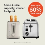 bella 4 Slice Slim Toaster, Fits-anywhere™ Kitchenware, 6 Setting Shade Control with Reheat & Cancel Buttons, Fits Sourdough, 10” Long Slot, Anti Jam & Auto Shutoff, 900 Watt, Oatmilk - Image 10