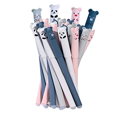 41MSsN-RWPL.jpg RIANCY 0.4mm Erasable Gel Pens 12 Pack Cute Cartoon Animal Rollerball Gel Ink Pens, Blue Ink Refillable Pens for Adult Writing Kids Calligraphy Note Taking. (Blue 12) - Image 1