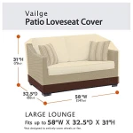 Vailge 2-Seater Heavy Duty Patio Bench Loveseat Cover, 100% Waterproof Outdoor Sofa Cover, Lawn Patio Furniture Covers with Air Vent, Small(Standard), Beige & Brown - Image 8