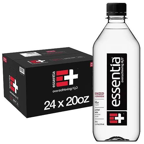 Version 1.0.0 Essentia Bottled Water LLC, Ionized Alkaline Water; 99.9% Pure, Infused with Electrolytes, 9.5 pH or Higher a Clean, Smooth Taste, 20 Fl Oz (Pack of 24) - Image 1