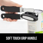 GORILLA GRIP Heavy Duty Stainless Steel Smooth Edge Manual Can Opener and Bottle Openers, Soft Comfortable Handle, Oversized Handheld Turn Knob, US Designed Multifunctional Kitchen Tool, Black - Image 6