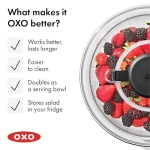 OXO Good Grips Salad Spinner | Lettuce Spinner | Fruit Washer | Fruit Washing Bowl with Strainer | Vegetable Cleaner | Salad Cleaner | Lettuce Washer | 6.22 Quart Capacity - Image 3