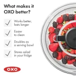 OXO Good Grips Salad Spinner | Lettuce Spinner | Fruit Washer | Fruit Washing Bowl with Strainer | Vegetable Cleaner | Salad Cleaner | Lettuce Washer | 6.22 Quart Capacity - Image 3