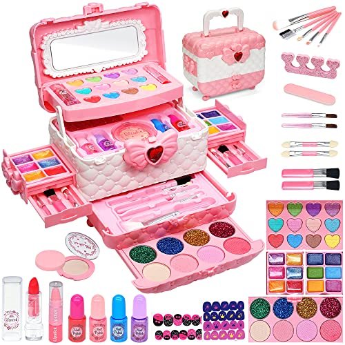 5151RfnYWsL.jpg Kids Makeup Kit for Girl - Kids Makeup Kit Toys for Girls,Play Real Makeup Girls Toys, Washable Make Up for Little Girls, Non ToxicToddlers Pretend Cosmetic Kits,Age3-12 Year Old Children Gift - Image 1