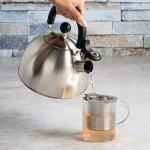 Primula Stewart Whistling Stovetop Tea Kettle Food Grade Stainless Steel, Hot Water Fast to Boil, Cool Touch Folding, 1.5-Quart, Brushed with Black Handle - Image 2