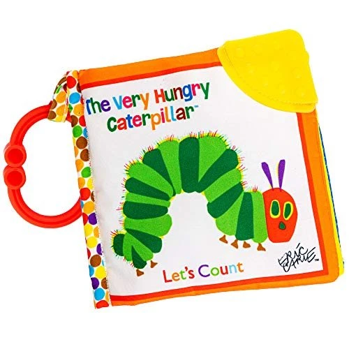51BGSoTHoHL-1.jpg Let's Count Soft Book - World of Eric Carle the Very Hungry Caterpillar Baby on the Go Clip Teething Crinkle Soft Sensory Book for Babies, 5.25x5.25 Inch - Image 1