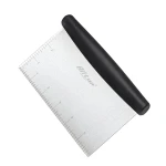 ALLTOP Bench Scraper & Chopper for Kitchen - Ideal Baking Essential Utensil,Stainless Steel Pastry/Dough/Food Cutter Tool for Cake Pizza Bread,Cooking - 1 Pack,Black