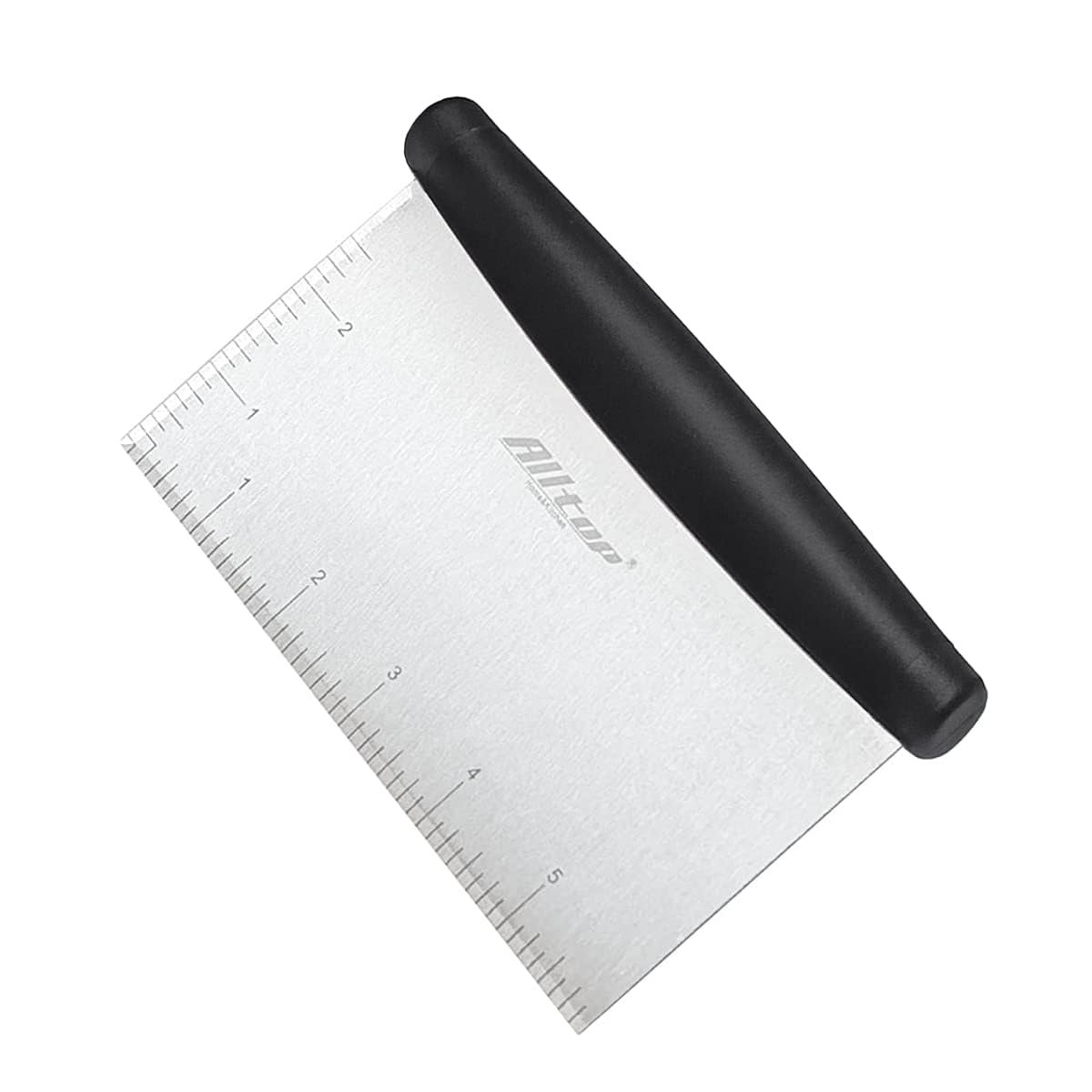 51GRGFJDSkL.jpg ALLTOP Bench Scraper & Chopper for Kitchen - Ideal Baking Essential Utensil,Stainless Steel Pastry/Dough/Food Cutter Tool for Cake Pizza Bread,Cooking - 1 Pack,Black - Image 1
