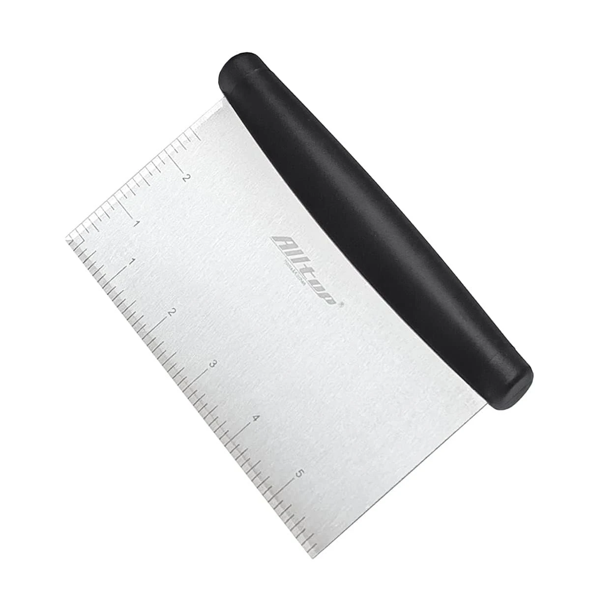 51GRGFJDSkL.jpg ALLTOP Bench Scraper & Chopper for Kitchen - Ideal Baking Essential Utensil,Stainless Steel Pastry/Dough/Food Cutter Tool for Cake Pizza Bread,Cooking - 1 Pack,Black - Image 1