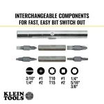 Klein Tools 32500 11-in-1 Screwdriver/Nut Driver Set, 8 Bits (Phillips, Slotted, Torx, Square), 3 Nut Driver Sizes, Cushion Grip Handle - Image 8