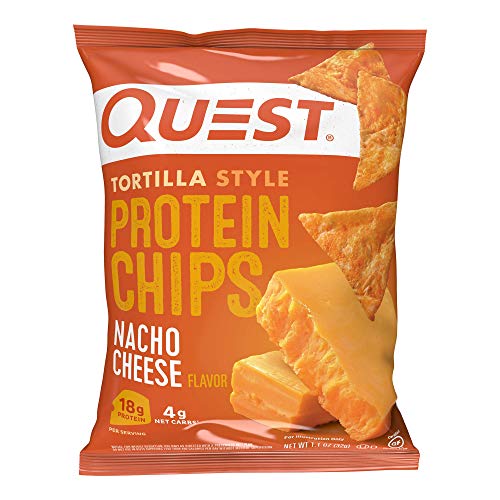 51M2-NGpKBL.jpg Quest Nutrition Tortilla Style Protein Chips, Low Carb, Nacho Cheese 1.1 Ounce (Pack of 12) - Image 1