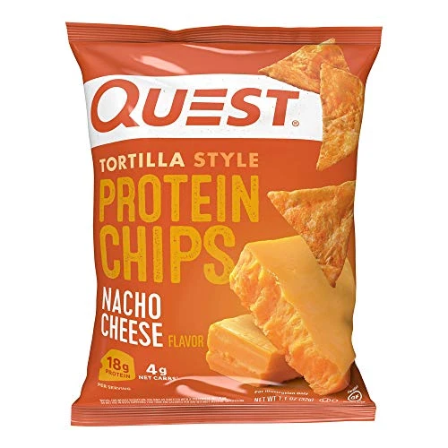 51M2-NGpKBL.jpg Quest Nutrition Tortilla Style Protein Chips, Low Carb, Nacho Cheese 1.1 Ounce (Pack of 12) - Image 1