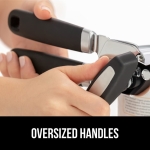 GORILLA GRIP Heavy Duty Stainless Steel Smooth Edge Manual Can Opener and Bottle Openers, Soft Comfortable Handle, Oversized Handheld Turn Knob, US Designed Multifunctional Kitchen Tool, Black - Image 2