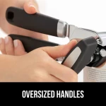 GORILLA GRIP Heavy Duty Stainless Steel Smooth Edge Manual Can Opener and Bottle Openers, Soft Comfortable Handle, Oversized Handheld Turn Knob, US Designed Multifunctional Kitchen Tool, Black - Image 2