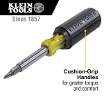 Klein Tools 32500 11-in-1 Screwdriver/Nut Driver Set, 8 Bits (Phillips, Slotted, Torx, Square), 3 Nut Driver Sizes, Cushion Grip Handle - Image 7