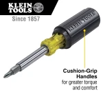 Klein Tools 32500 11-in-1 Screwdriver/Nut Driver Set, 8 Bits (Phillips, Slotted, Torx, Square), 3 Nut Driver Sizes, Cushion Grip Handle - Image 7