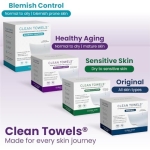 Clean Skin Club Healthy Aging Clean Towels® XL, Smooths Fine Lines Wrinkles & Texture in 6 weeks, Treated for Extra Softness, Disposable Face Towels, Anti Aging Makeup Remover Dry Wipe, 50 count - Image 2
