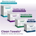 Clean Skin Club Healthy Aging Clean Towels® XL, Smooths Fine Lines Wrinkles & Texture in 6 weeks, Treated for Extra Softness, Disposable Face Towels, Anti Aging Makeup Remover Dry Wipe, 50 count - Image 2