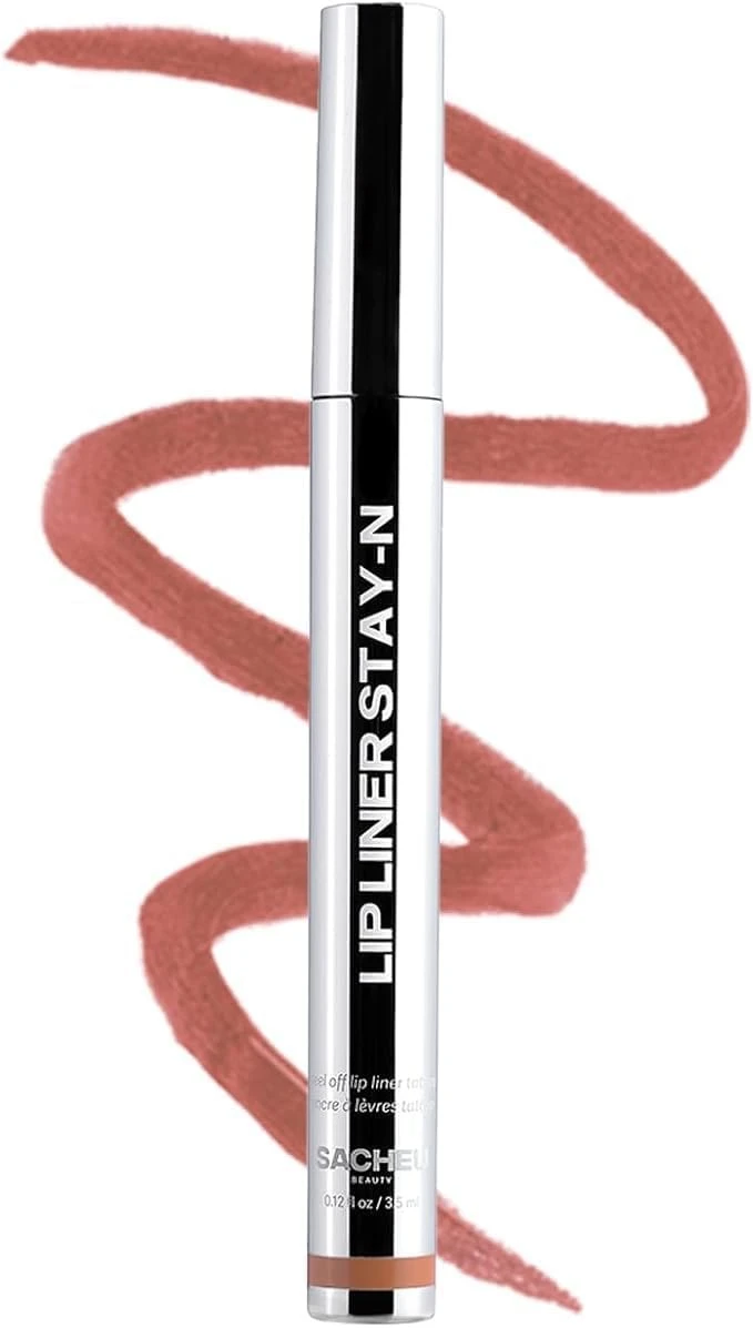 51X-Nv2dlkL.jpg Sacheu Lip Liner STAY-N Peel Off Lip Stain — Long Lasting Waterproof Lip Tint with Hyaluronic Acid & Vitamin E — Transfer Proof Matte Finish, Vegan & Cruelty-Free (p-INKED) - Image 1