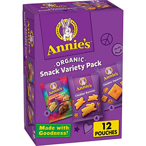 51cnqntGe8L.jpg Annie's Organic Variety Pack, Cheddar Bunnies, Bunny Grahams and Cheddar Squares, 12 Pouches, 11 oz - Image 1
