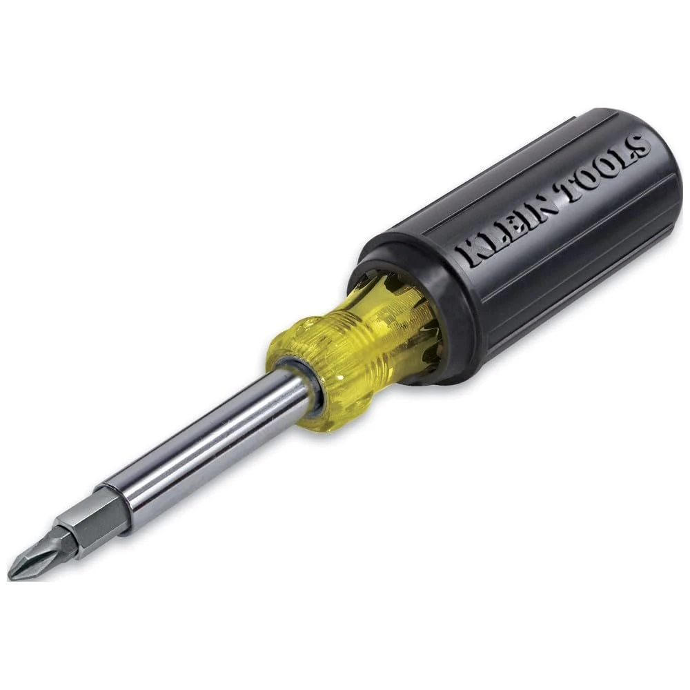 51iWoWPXn2L.jpg Klein Tools 32500 11-in-1 Screwdriver/Nut Driver Set, 8 Bits (Phillips, Slotted, Torx, Square), 3 Nut Driver Sizes, Cushion Grip Handle - Image 1