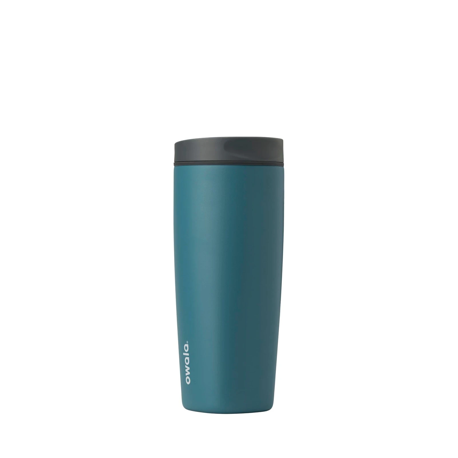 51lIWfW-cmL.jpg Owala SmoothSip Slider Insulated Stainless Steel Coffee Tumbler, Reusable Iced Coffee Cup, Hot Coffee Travel Mug, BPA Free 20 oz, Grey/Blue (High Dive) - Image 1