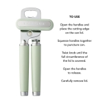 KitchenAid Classic Multifunction Can Opener and Bottle Opener Easy to Use, Razor Sharp Stainless Steel Cutting Wheel, Soft Ergonomic Handles, Pistachio - Image 6