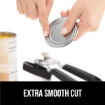 GORILLA GRIP Heavy Duty Stainless Steel Smooth Edge Manual Can Opener and Bottle Openers, Soft Comfortable Handle, Oversized Handheld Turn Knob, US Designed Multifunctional Kitchen Tool, Black - Image 4