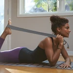 Gaiam Yoga Strap (6ft) Stretch Band with Adjustable Metal D-Ring Buckle Loop | Exercise & Fitness Stretching for Yoga, Pilates, Physical Therapy, Dance, Gym Workouts (Granite Storm) - Image 3