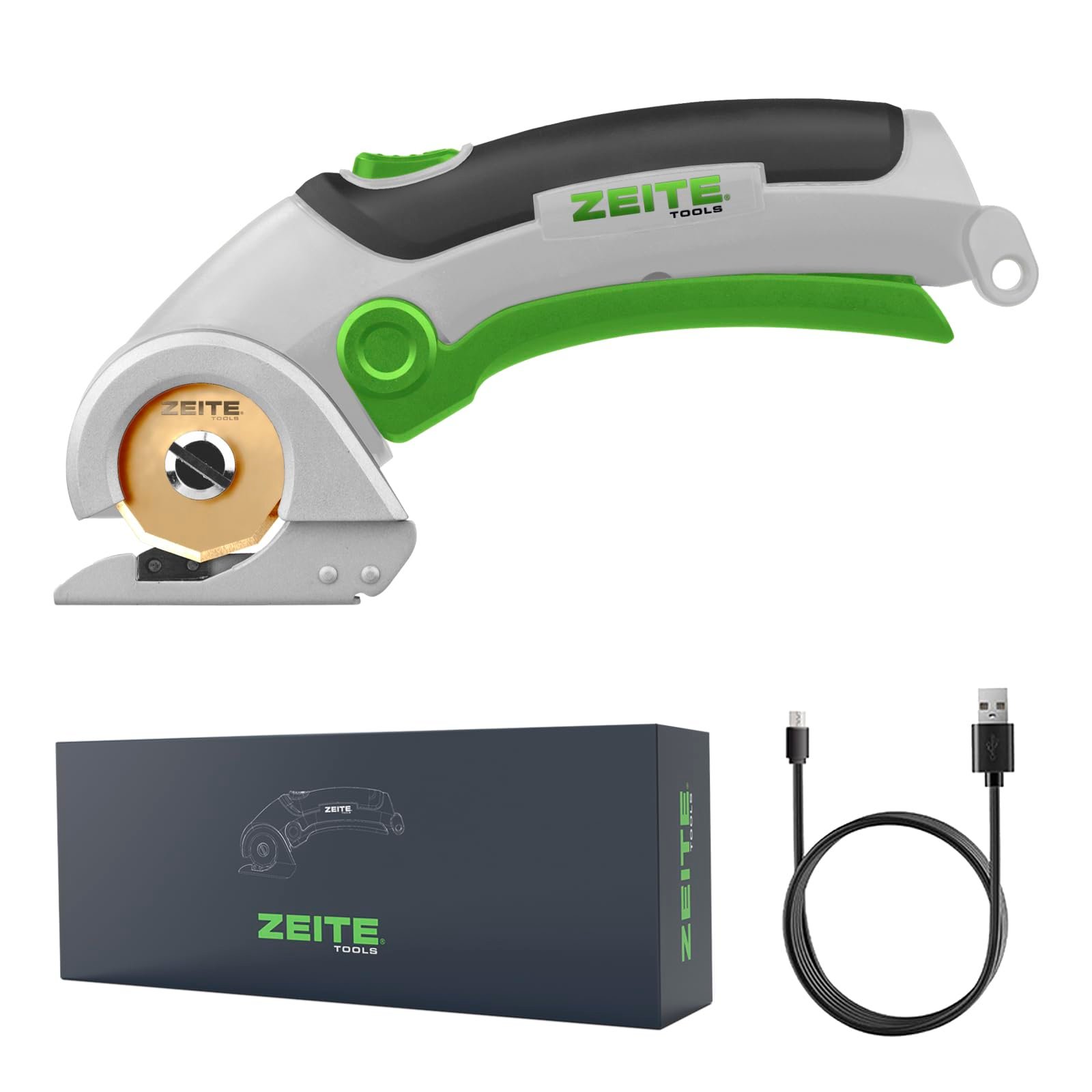 ZEITE 4V Electric Cardboard Box Cutter,Cordless Scissors with Titanium Coated HSS Blades,Ideal for Cardboard Recycling,Leather Carpet Fabric Cutting,Sewing,Crafting,Gifts for Men & Women,Color Box