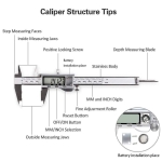 Digital Caliper, Caliper Measuring Tool with Stainless Steel, Electronic Micrometer Caliper with Large LCD Screen, Auto-Off Feature, Inch and Millimeter Conversion (6 Inch/150 mm) - Image 5
