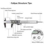 Digital Caliper, Caliper Measuring Tool with Stainless Steel, Electronic Micrometer Caliper with Large LCD Screen, Auto-Off Feature, Inch and Millimeter Conversion (6 Inch/150 mm) - Image 5