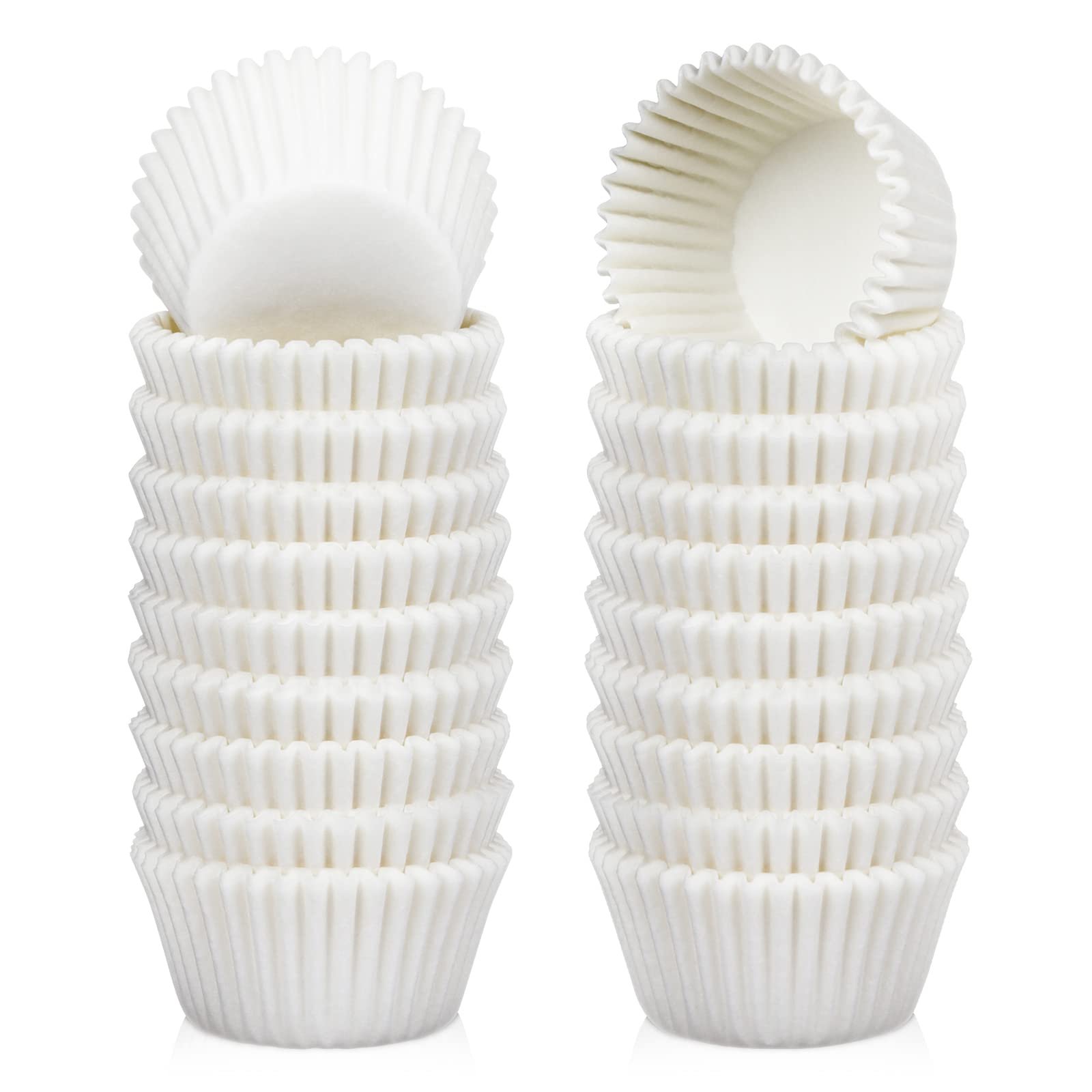 61Anq98gV9L.jpg Caperci 500 Count Mini Cupcake Liners White Muffin Liners Greaseproof No Smell Small Cupcake Wrappers Baking Cups - Image 1