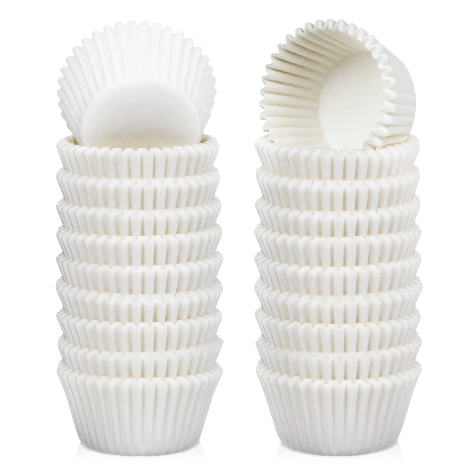 61Anq98gV9L.jpg Caperci 500 Count Mini Cupcake Liners White Muffin Liners Greaseproof No Smell Small Cupcake Wrappers Baking Cups - Image 1