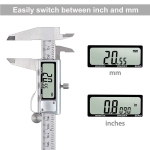 Digital Caliper, Caliper Measuring Tool with Stainless Steel, Electronic Micrometer Caliper with Large LCD Screen, Auto-Off Feature, Inch and Millimeter Conversion (6 Inch/150 mm) - Image 7