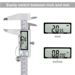 Digital Caliper, Caliper Measuring Tool with Stainless Steel, Electronic Micrometer Caliper with Large LCD Screen, Auto-Off Feature, Inch and Millimeter Conversion (6 Inch/150 mm) - Image 7
