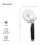 KitchenAid Classic Pizza Wheel with Sharp Blade For Cutting Through Crusts, Pies and More, Built In Finger Guard for Safety and Comfort Grip to Protect Fingers, Dishwasher Safe, 9-Inch, Black - Image 7