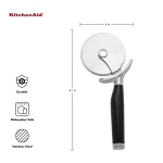 KitchenAid Classic Pizza Wheel with Sharp Blade For Cutting Through Crusts, Pies and More, Built In Finger Guard for Safety and Comfort Grip to Protect Fingers, Dishwasher Safe, 9-Inch, Black - Image 7