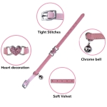 WDPAWS Heart Bling Cat Collar with Safety Belt and Bell Adjustable 8-10 inches for Kitten Cats (Pink) - Image 5