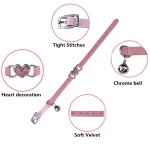 WDPAWS Heart Bling Cat Collar with Safety Belt and Bell Adjustable 8-10 inches for Kitten Cats (Pink) - Image 5