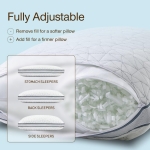 Coop Home Goods Eden Bed Pillow Queen Size for Sleeping on Back, Stomach and Side Sleeper- Medium Soft Memory Foam Cooling Gel - CertiPUR-US/GREENGUARD Gold - Image 8