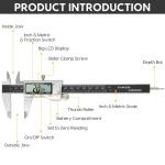 Digital Caliper Measuring Tool, 6 Inch Caliper Tool with Large LCD Screen, Easy Switch from Inch Millimeter Fraction, Stainless Steel Vernier Caliper Digital Micrometer for DIY/Household - Image 2
