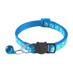 zulinlong 2 Pack Breakaway Cat Collars with Bells, Reflective Design and Claw Print Design, Safety Buckle Kitten Collars Adjustable from 7.5 to 12.5 Inches (Sky Blue) - Image 4
