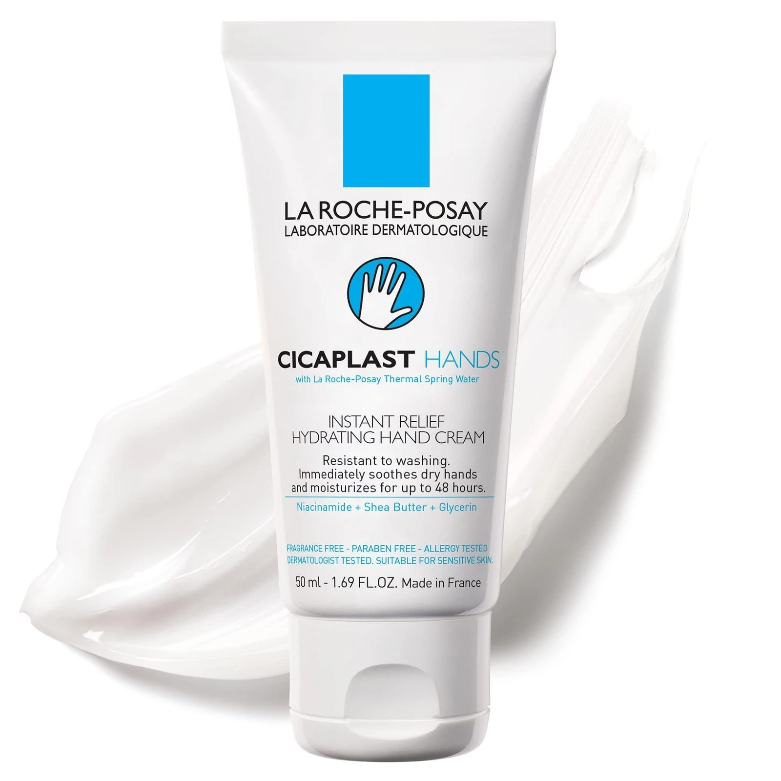 61Qu-FBI0IL.jpg La Roche-Posay Cicaplast Hand Cream, Instant Relief Moisturizing Hand Lotion for Dry Hands, Shea Butter Lotion for Dry Cracked Hands, Non Greasy, Fragrance Free, 1.69 Fl Oz (Pack of 1) - Image 1