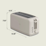bella 4 Slice Slim Toaster, Fits-anywhere™ Kitchenware, 6 Setting Shade Control with Reheat & Cancel Buttons, Fits Sourdough, 10” Long Slot, Anti Jam & Auto Shutoff, 900 Watt, Oatmilk - Image 2