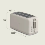 bella 4 Slice Slim Toaster, Fits-anywhere™ Kitchenware, 6 Setting Shade Control with Reheat & Cancel Buttons, Fits Sourdough, 10” Long Slot, Anti Jam & Auto Shutoff, 900 Watt, Oatmilk - Image 2