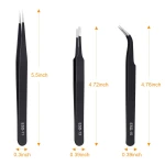 kaverme 3PCS Precision Tweezers Set, Upgraded Anti-Static Stainless Steel of Tweezers, for Electronics, Soldering, Laboratory Work, Jewelry-Making, Model, Craft - Image 7