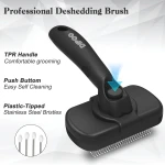 Dipoo Self Cleaning Shedding Brush - Skin Friendly Grooming Tool for Dogs, Cats, and Puppies, Deshedding and Hair Removal for Long and Short Haired Pets, Black - Image 7