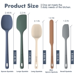 ChefAide 5 Pieces Silicone Spatula Set, Food Grade Rubber Spatula, Upgrade Strong Handle with Ergonomic Grip, Heat Resistant Up to 600°F for Nonstick Cookware, Cooking - Image 7